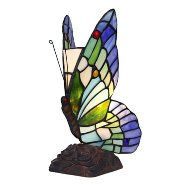 "RADIANCE Goods Tiffany-style 1 Light Butterfly Accent Table Lamp 10"" Tall"