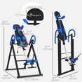 thumbnail image 2 of Soozier Adjustable Inversion Table - Black & Blue Steel Frame | 20°/40°/60° Angle | Back Pain Relief & Improved Circulation | Home Exercise Equipment, 2 of 7