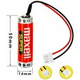 thumbnail image 2 of PROTOW ER6C AA PLC Battery 1800mah 3.6V Original MAXELL Replacement for FX F2-40BL FX1N PLC with Plug, ER6C AA/F2-40BL, 14*50mm, 2 of 4