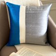 thumbnail image 1 of Sofa Cushion Cover, Decorative Blue & Grey 14"x14" (35x35 cm) Throw Pillow Covers, Silk Color Block Patchwork Throw Pillows For Sofa, Patchwork Pattern Modern Style - Splendour Blue, 1 of 10