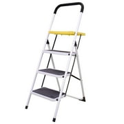 Stanz (TM) 3 Steps Steel Ladder with Tool Tray and Hand Grip, Three Steps Ladder 300 Pound Capacity…