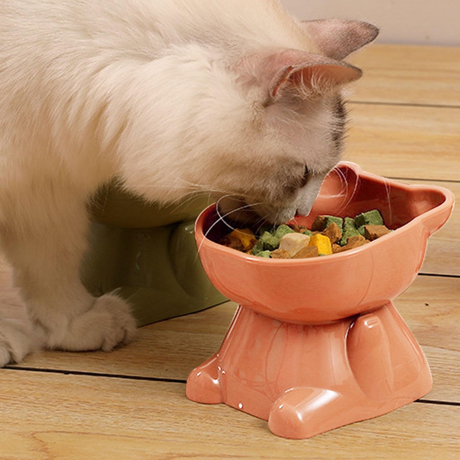 Silicone Slow Feeder Cat Bowl – Elevated Anti-Gulping Dish with Suction Cups, Adjustable Tilt Design for Dry/Wet Food, Whisker-Friendly & No Black Chin (BPA-Free)