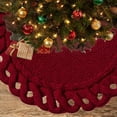 thumbnail image 6 of Hvmvliv 24in Round Boho Christmas Tree Skirt Knitted Small Xmas Tree Skirt Christmas Tree Base Cover Carpet for Christmas Tree Decoration Red, 6 of 6