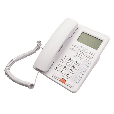 Tomshine 2-Line Desktop Corded Telephone, with Answering System Caller ID/Call Waiting Backlight LCD and Handset/Base for Office Home, White