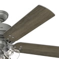 thumbnail image 4 of Hunter 52 inch Indoor Ceiling Fan with LED Lights - Ceiling Fan with Pull Chain, For Bedroom, Living Room, or Kitchen, Standard Mount, No Remote, 5 Blades - Shady Grove 52382, Matte Silver, 4 of 16