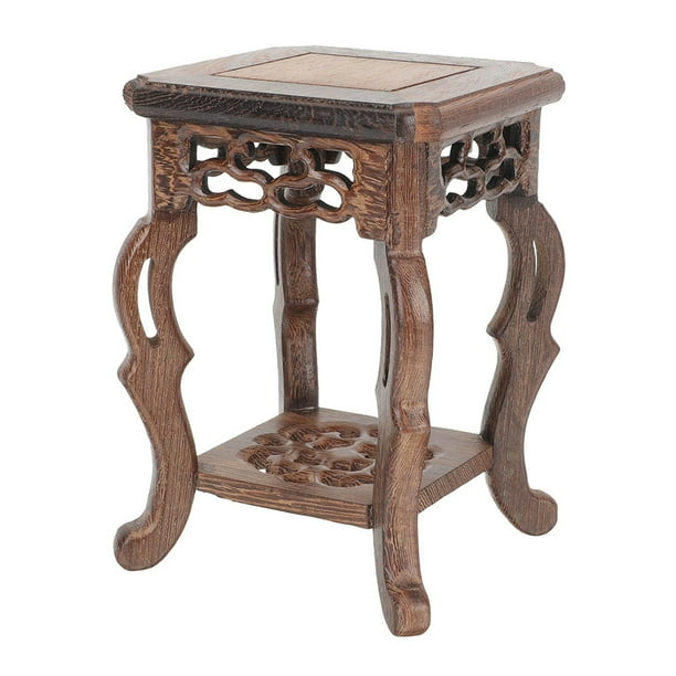 Soporte resistente para plantas, base de madera para macetas, base cuadrada para exhibición de macetas, soporte para plantas de balcón para exhibición en interiores y exteriores de jardín