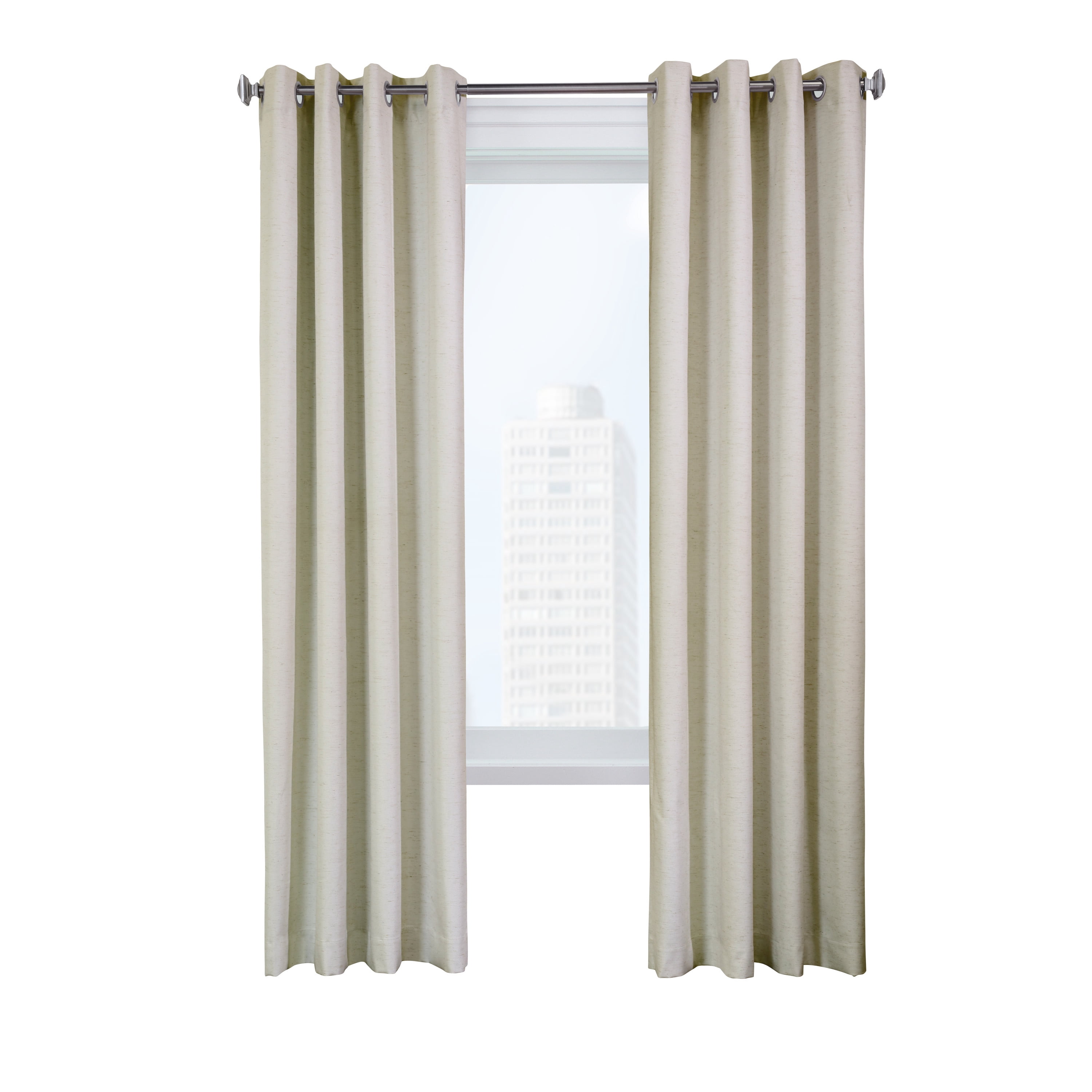 Vienna Total Blackout Foamback Grommet Curtain Panel Pair each 52" x 84" in Natural