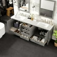 thumbnail image 5 of Eviva Aberdeen 84″ Transitional Grey Bathroom Vanity with White Carrara Quartz Countertop, 5 of 7