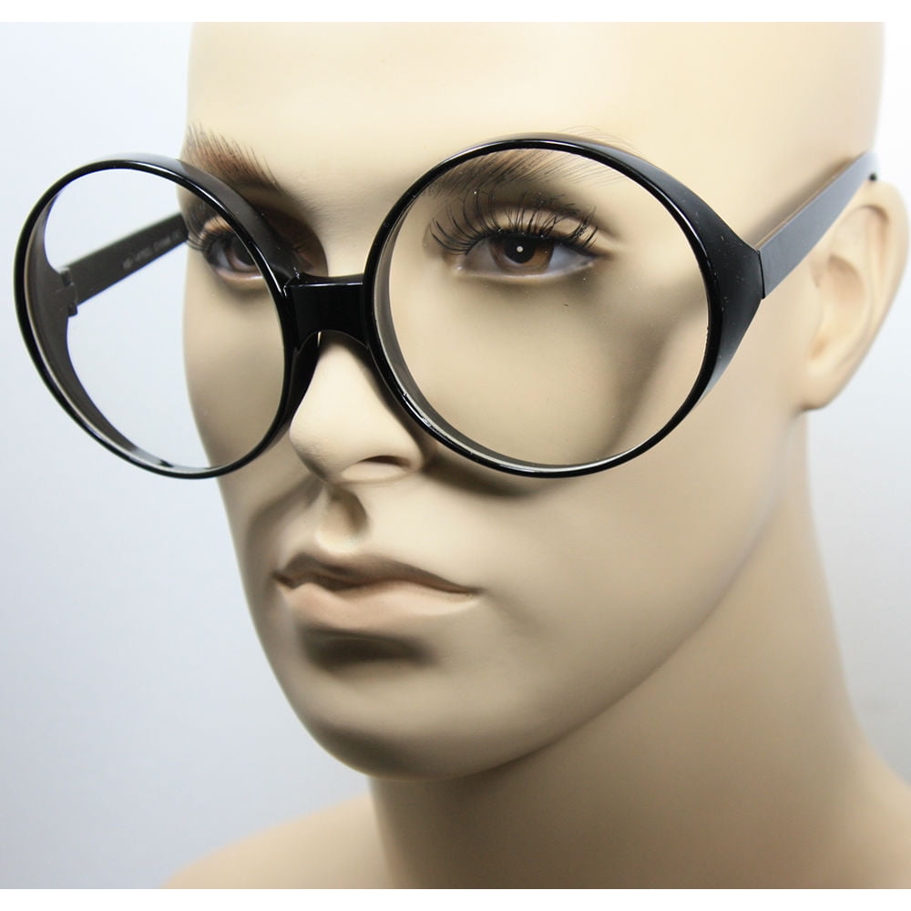 OVERSIZED VINTAGE RETRO Style Clear Lens EYE GLASSES Large Black Fashion Frame 