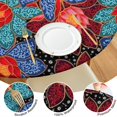 thumbnail image 4 of Pioneer Flower Floral Print Pattern Round Fitted Tablecloth with Elastic Edge,Dining Table Cover Waterproof,Outdoor Round Tablecloth for Camping,Dining,Indoor and Outdoor, 4 of 7