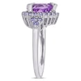 thumbnail image 3 of 2.45 Carat (Ctw) Amethyst Heart Ring in 10K White Gold with Tanzanites, 3 of 5