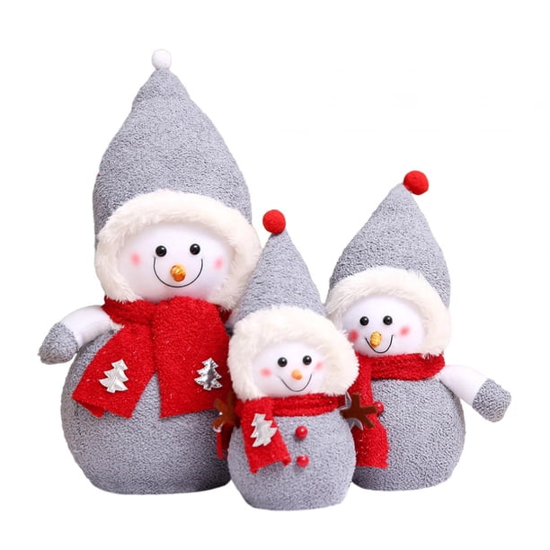 Adornos de mesa de muñeco de nieve navideño Decoración navideña Muñecos de nieve Muñeco de nieve navideño Gris
