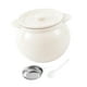 thumbnail image 5 of Recipiente de cerámica para grasa de tocino, recipiente para aceite de freír con colador, tarro de cocina 1400 ml Blanco, 5 of 9