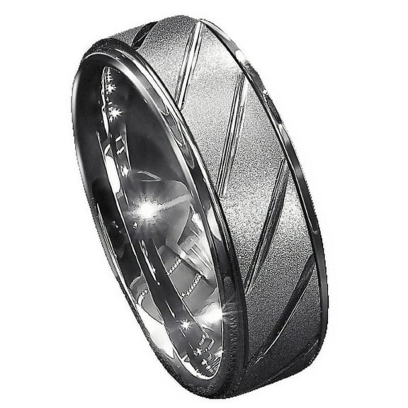 Tungsten Rings for Men Wedding Bands for Him Womens Wedding Bands for Her 6mm Silver Sandblasted Finish Groove