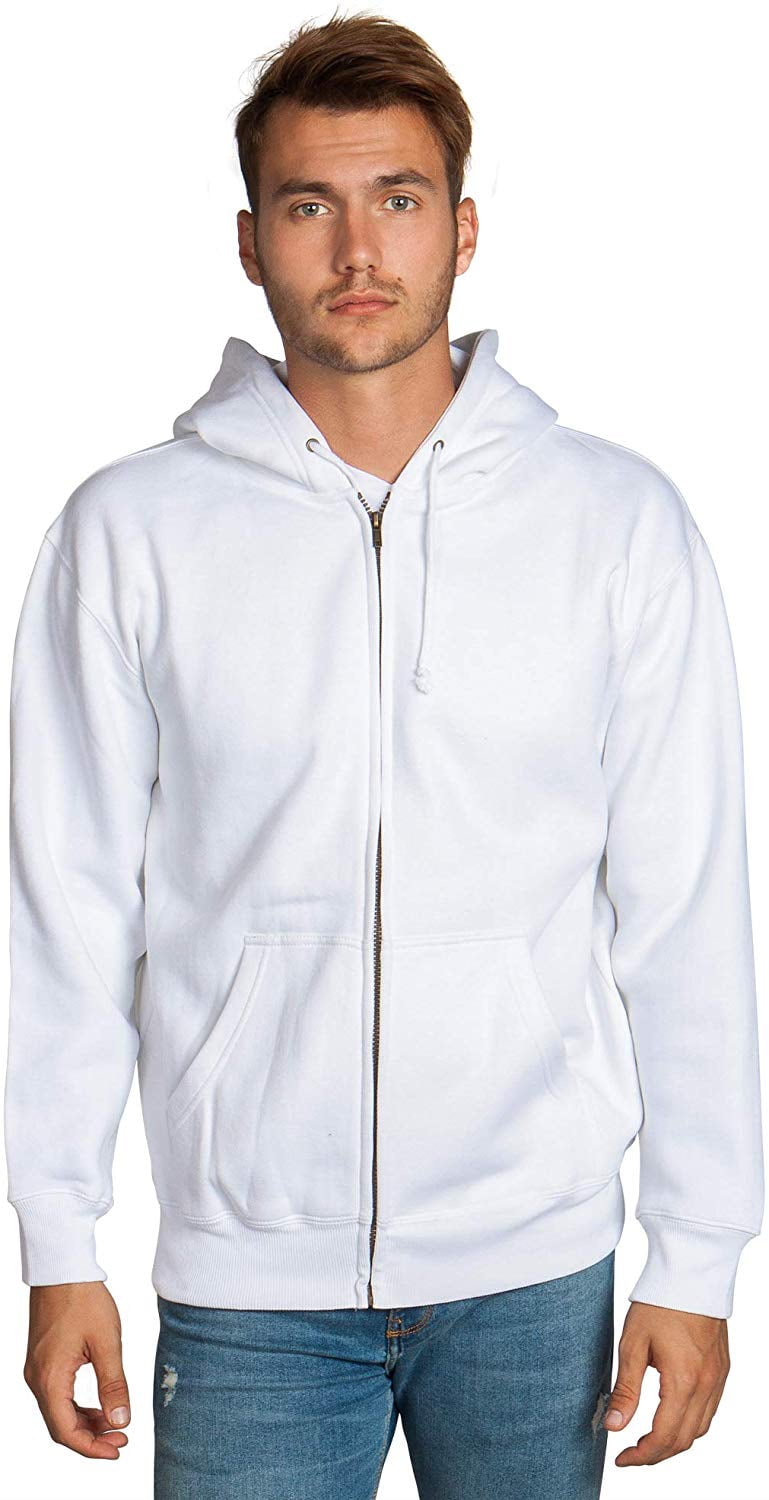 Mens Full Zip up hoodie Fleece Zipper Heavyweight Hooded Jacket ...