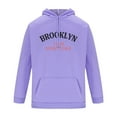 thumbnail image 3 of USNSM Men's Fashion BROOKLYN 1898 NEW YORK Letter Printed Hoodie Casual Hispter Sport Pullover Tops Long Sleeve Drawstring Hooded Sweatshirt with Pocket Purple 2XL, 3 of 5