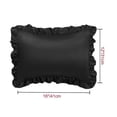 thumbnail image 4 of Unique Bargains 2-piece Satin Ruffled Edge Pillow Cases Black Boudoir, 4 of 7