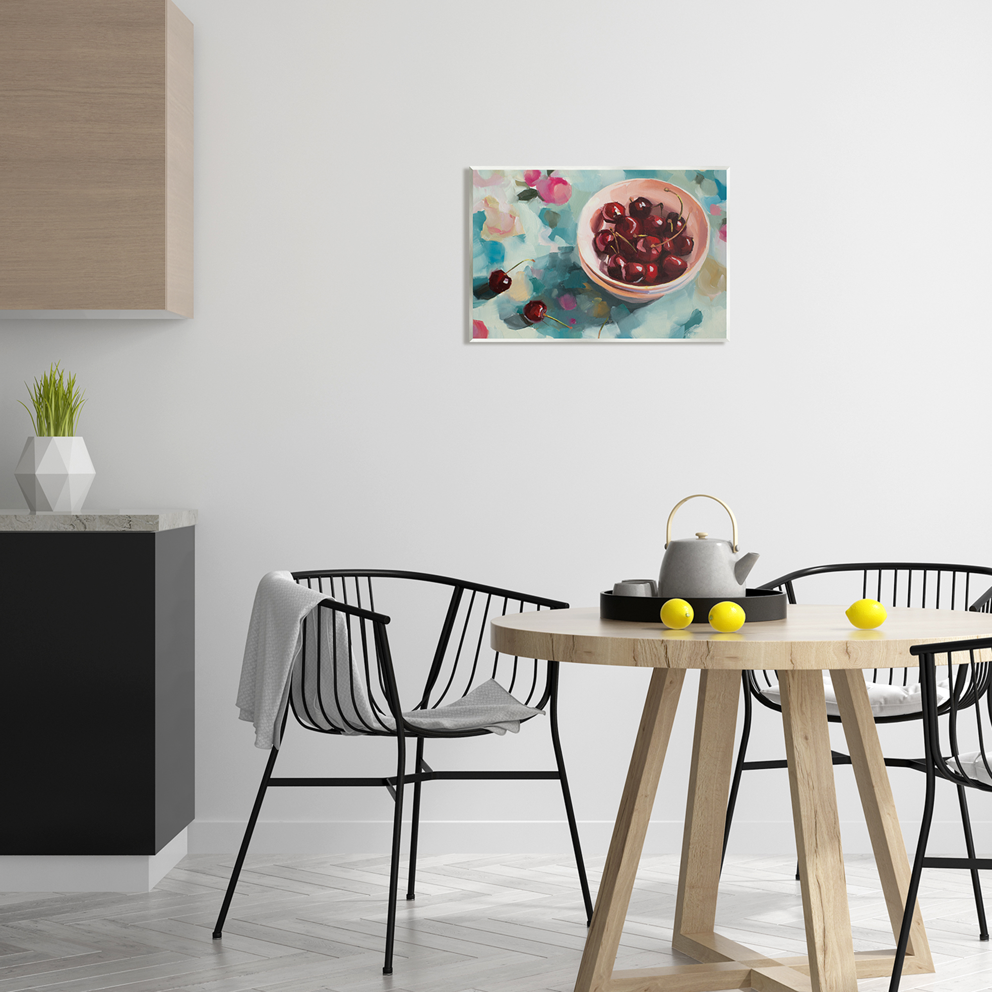 Stupell Industries Cherries Still Life Painting Food & Beverage Painting Unframed Art Print Wall Art, 19 x 13