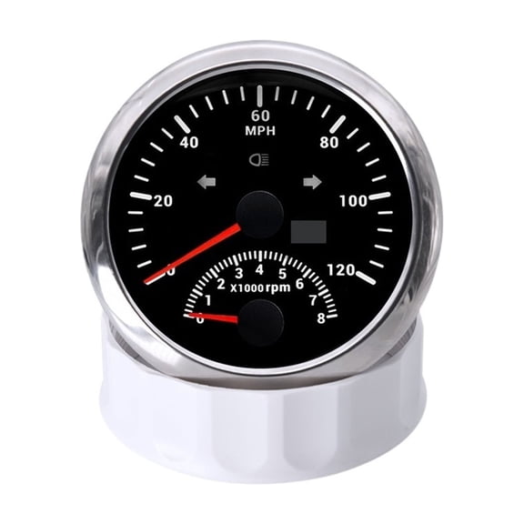 Auto Car Boat 85mm 2 In 1 GPS Speedometer Gauge 120MPH GPS Speed Odometer 8000RPM Tachometer Odometer ATV UTV 9-32V ,Easy to Install