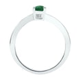 thumbnail image 2 of SZUL Women's Solitaire Emerald Wave Ring in 10K White Gold, 2 of 5