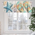 thumbnail image 6 of Happy Summer Valances for Windows Sea Stars Shells Slippers Wooden Stripes Valance Curtains Rod Pocket Bathroom Small Window Treatments for Kitchen Living Room Bedroom, 54"x18", 6 of 7