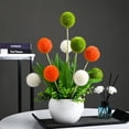 thumbnail image 4 of Dvkptbk Riches and Honour Ball Flower Simulation Potted Plant Spherical Plant Potted Plant That Brings Good Things - with Ceramic Pot Colorful Christmas/New Year Home Decor, 4 of 7