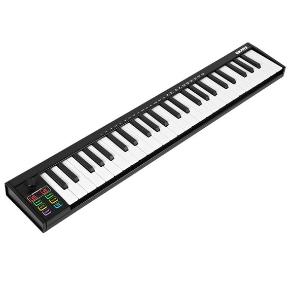 49-Key MIDI Keyboard Controller — Compact USB/DAW Integrated Keyboard with 8 Drum Pads, 8 Knobs & OLED Display. Ideal for Music Production.