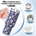 thumbnail image 3 of Sikiie Skull flower crystal Insulated Stainless Water Bottle Lid Travel Mug Cup Insulated Tumblers Cup 40oz Ice Bully With Handle, 3 of 8
