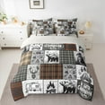 thumbnail image 2 of jejeloiu Retro Deer Skull 7 Pieces Bedding Comforter Set,Rustic Wilife Hunting Full Bedding Set,Wild Animal Bear Fitted Sheet Flat Sheet For Boys Teens,Super Cozy Room Decor Reversible, 2 of 8
