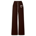 thumbnail image 4 of Mercatoo Heart Print Sweatpants for Girls Baggy Athletic Pants Wide Leg 𝗬2K 𝗗rawstring Elastic Waist Joggers with Pocket, 4 of 7