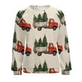 thumbnail image 7 of Christmas Train Cedar Tree Women's Floral Printed Sweatshirt Long Sleeve Crewneck Casual Loose Vintage Graphic Pullover Tops, 7 of 7