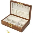 thumbnail image 6 of Jewelry Box Solid Wood Storage Ear Stud Necklace Storage Box With Lock, 6 of 6
