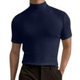 thumbnail image 2 of Baisc Turtleneck T Shirts for Man Short Sleeve Casual Slim Fit Undershirt Pullover Tops, 2 of 5