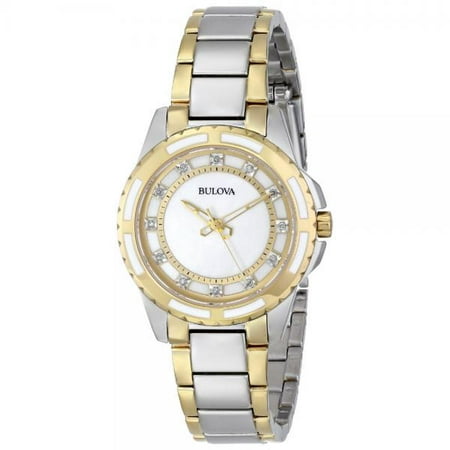 Bulova Women's Diamond Two-Tone Stainless Steel and Mother of Pearl Dial