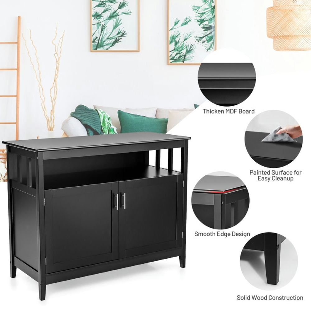 Finihen Kitchen Storage Cabinet, Buffet Sideboard, Modern Practical Wooden Kitchen Lockers with Large Storage Space, for Dining Room, Kitchen, Living Room, Black Finihen Kitchen Storage Cabinet, Buffet Sideboard, Modern Practical Wooden Kitchen Lockers with Large Storage Space, for Dining Room, Kitchen, Living Room, Black