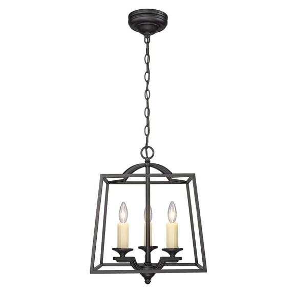 Golden Lighting Athena 3-light Pendant in Natural Black