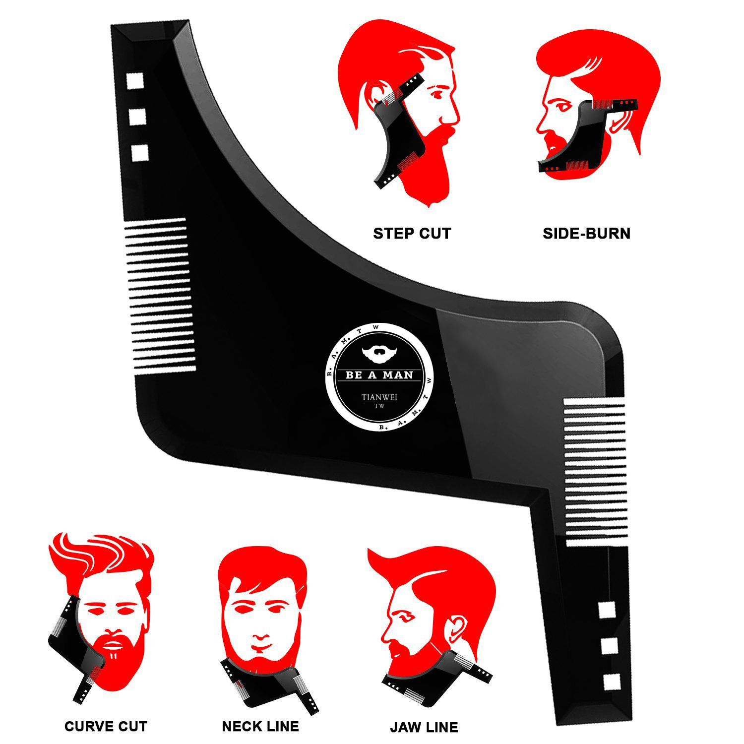 Beard Style Comb Multifunctional Men Moustache Moulding Styling Tools