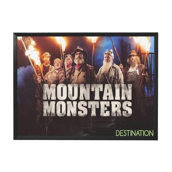 Mountain Monsters Black Framed Canvas Wall Art Fashion Decor, 12x16in Wall Decor For Living Room, Bedroom, Office