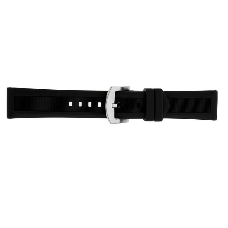 21mm Silicone Rubber Strap Watch Band Pin Buckle Waterproof BLack