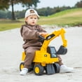 thumbnail image 2 of Costway Licensed Caterpillar Kids Rid-On Digger Excavator Toy with Digging Bucket & Storage, 2 of 10