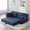 Blue, variant on Memory Foam Cloud Loveseat Sofa, 2 in 1 Convertible Pull-Out Couch Bed, No Assembly Corduroy Floor Lounge Sofa with Storage Pockets for Apartment Office Living Room, Grey
