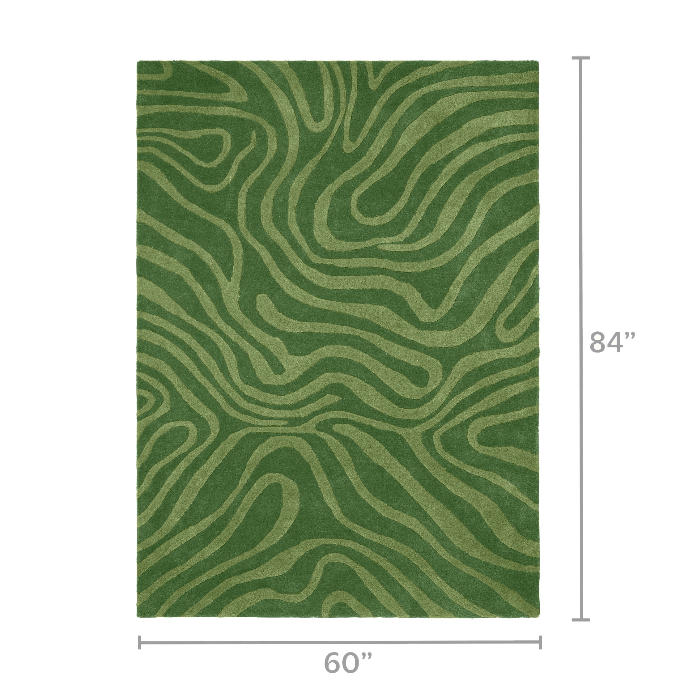 Temi Coker for Walmart Hand Tufted Area Rug, 5' x 7', Green