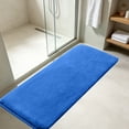 thumbnail image 3 of Extra Large Coral Fleece Bath Mat, Soft Shaggy Absorbent Bathroom Rug with Non-Slip Latex Backing, Quick-Dry Machine-Washable Floor Carpet for Tub, Shower, Vanity, or Bedroom, 47in, Blue, 3 of 8
