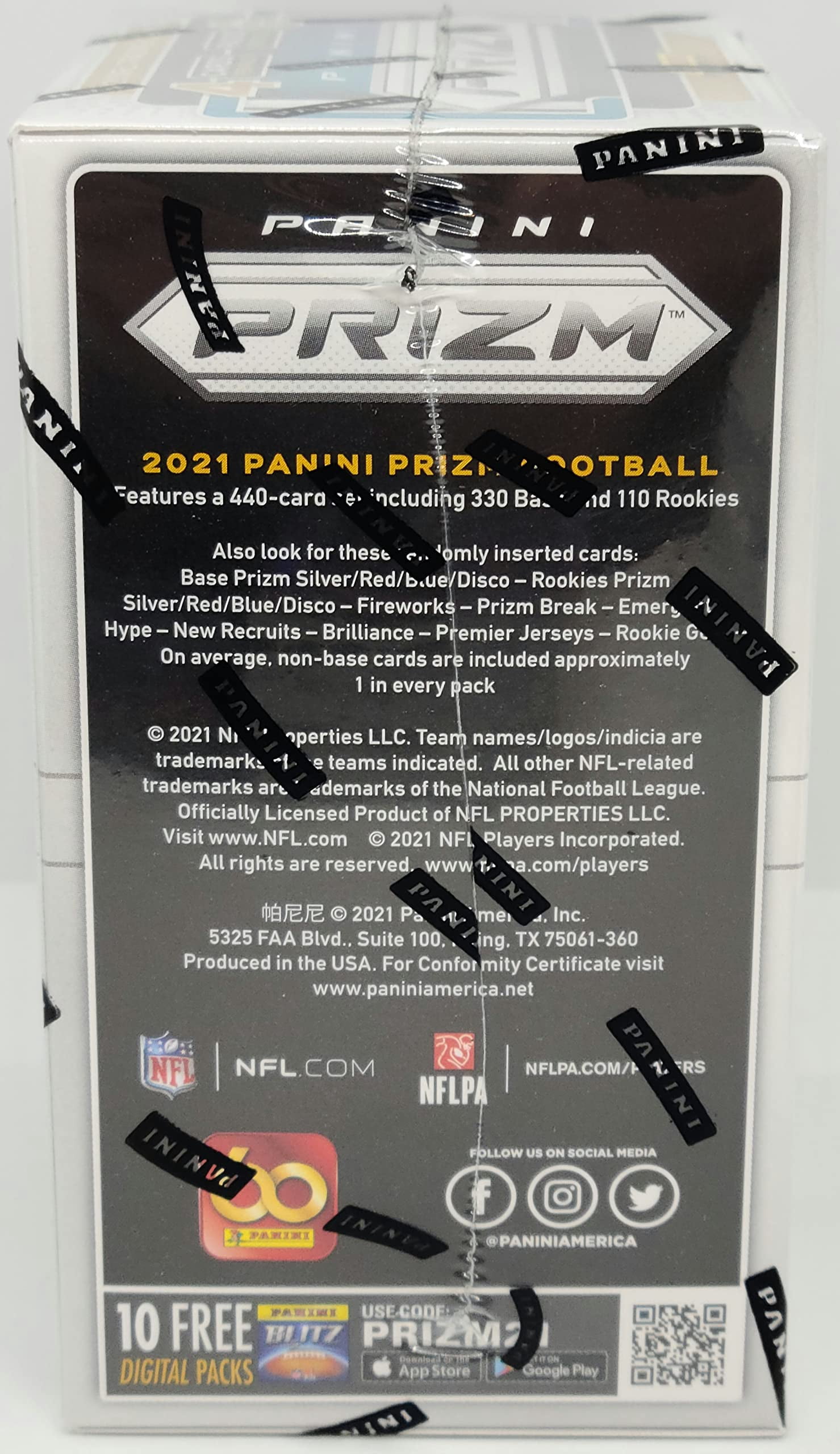Panini Prizm Football Trading Cards 2021 Blaster Box (6 Packs, 4 Cards Per Pack)