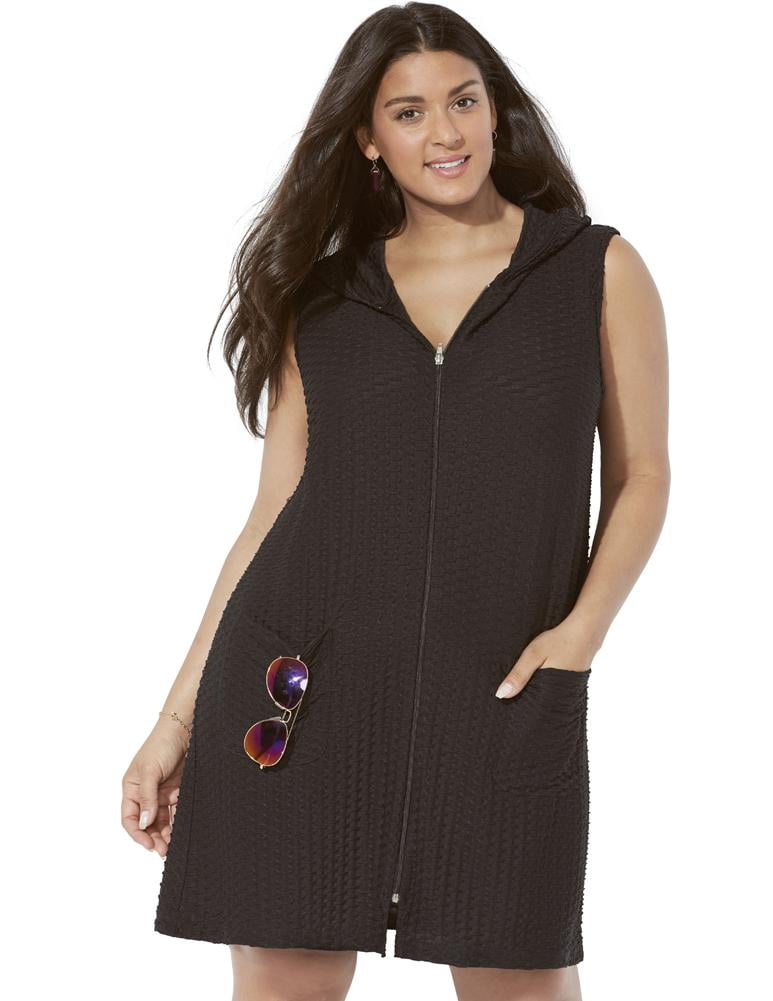 Swimsuitsforall Swimsuits For All Women's Plus Size Nicole Zip Up