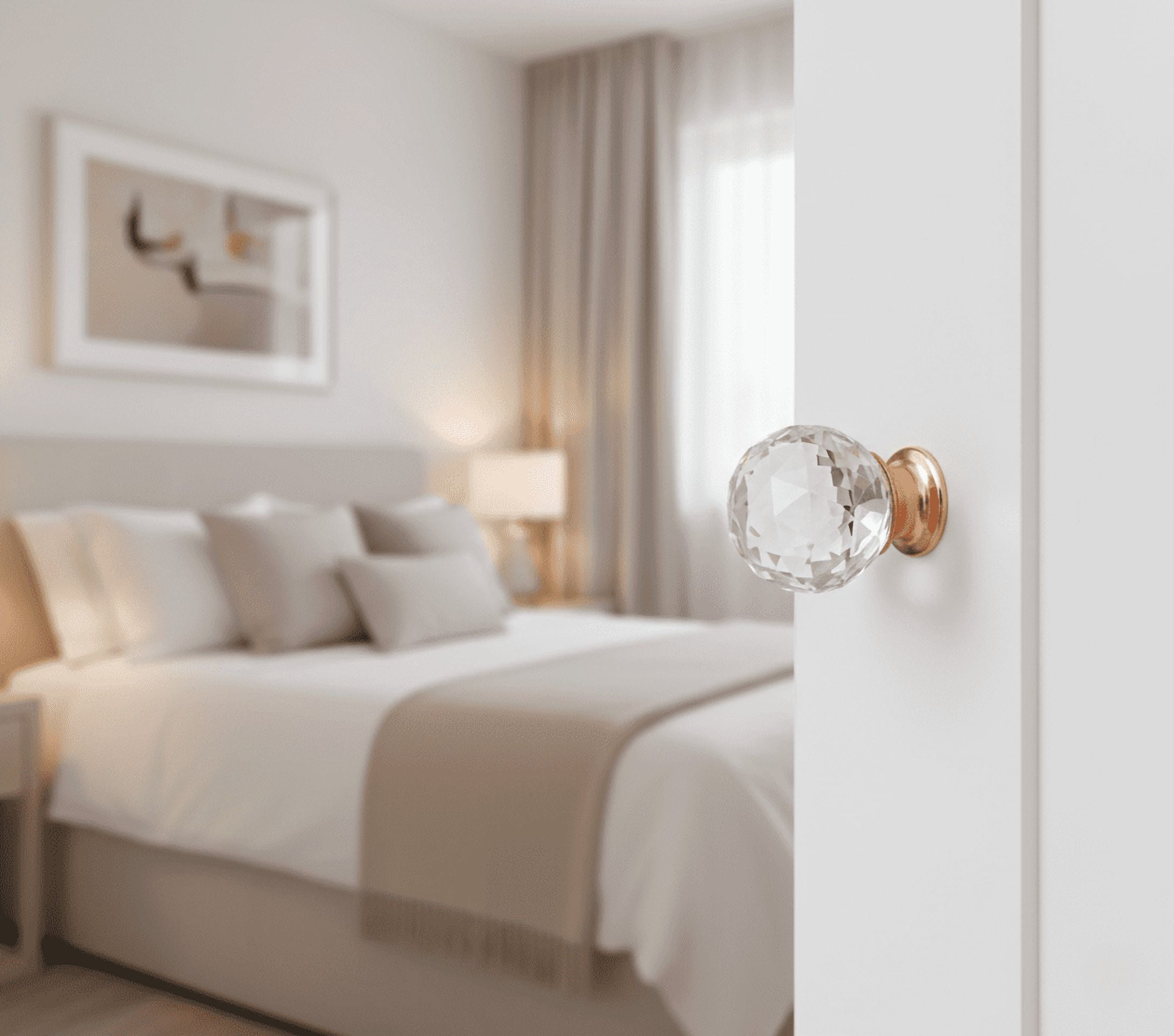 Boahaus Rose Gold Crystal Ball Cabinet Knobs Set of 10 with 1-Inch Diameter Glamorous Drawer Pulls