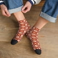 thumbnail image 3 of Rateoe 70s Retro Style Pattern Quarter Crew Socks,Toe Seamed Ankle Socks,Cotton Cushioned Breathable Athletic Crew Sports Socks, 3 of 7