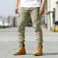 thumbnail image 2 of Men's Casual Pants Lightweight Joggers Relaxed Fit Comfortable Outdoor Athletic Trousers for Daily Wear and Fitness Activities Mens Cargo Trousers Relaxed Fit Khaki, 2 of 7