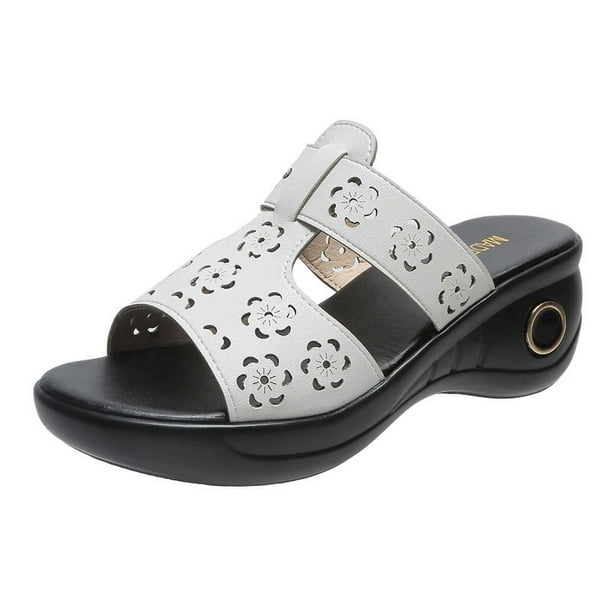 Amzcrzy Zapatos de mujer,Zapatos de mujer,Zapatillas de mujer, Pantuflas informales cómodas de verano para mujer, con plataforma de color liso y agujeros Sandalias Mujer Zapatillas De Casa