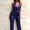 BU2, variant on Jumpsuit Sleeveless Sequin Rompers For Women,Blue Sleeveless Halter Sequin Rompers L